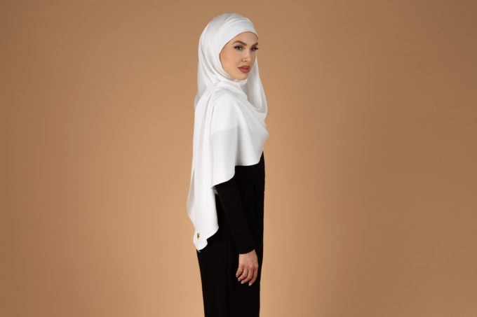 Coffret Ecrin BEDOUINE BLANC Hijab innovant, bonnet intégré, tout en un