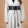Abaya Bedouine ÉCRU avec ceinture noire