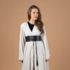 Abaya Bedouine ÉCRU avec ceinture noire