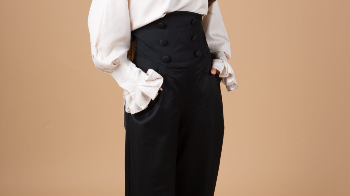 Pantalon taille haute Bedouiine avec zip sur le coté