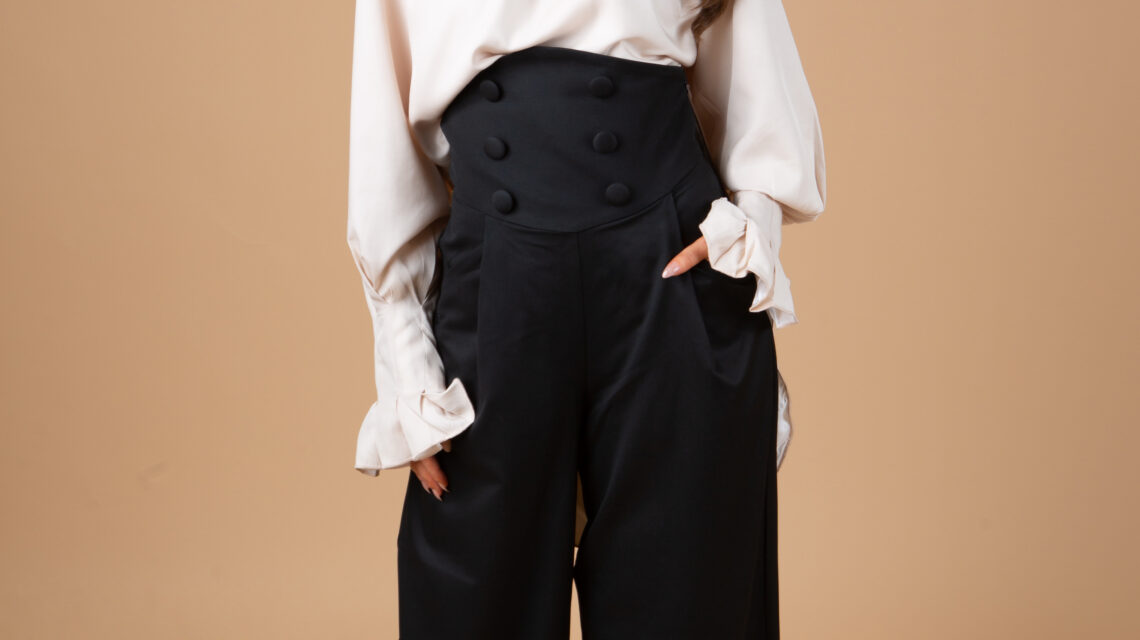 Pantalon taille haute Bedouiine avec zip sur le coté