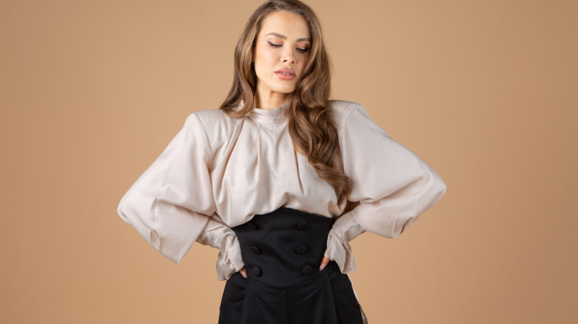 Pantalon taille haute Bedouiine avec zip sur le coté